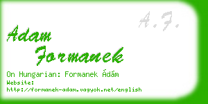 adam formanek business card